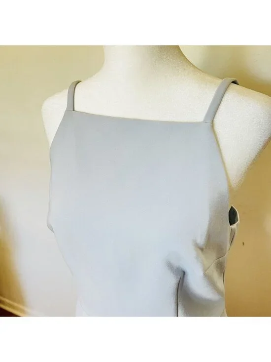 French Connection Whisper Square Neck Mini Dress Dreamy Lt Blue 8 Fairy Coquette - Picture 3 of 11